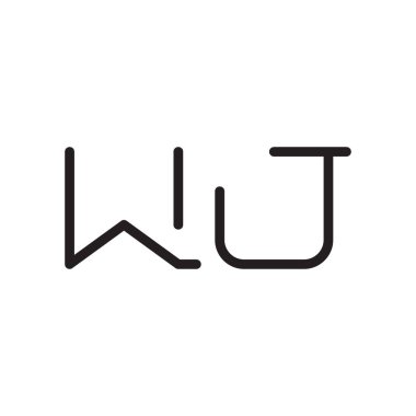 wj ilk harf vektör logo simgesi