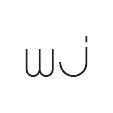 wj ilk harf vektör logo simgesi