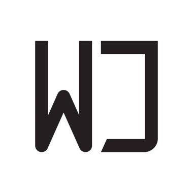 wj ilk harf vektör logo simgesi