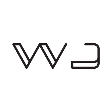 wj ilk harf vektör logo simgesi