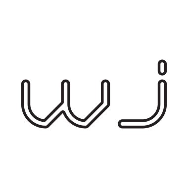 wj ilk harf vektör logo simgesi