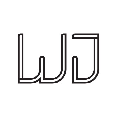 wj ilk harf vektör logo simgesi