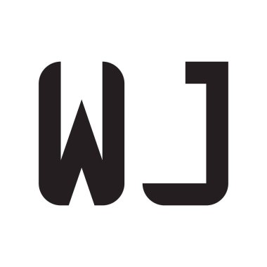 wj ilk harf vektör logo simgesi