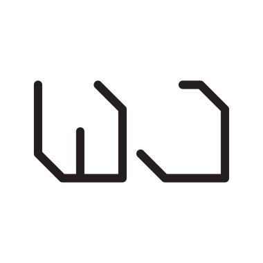 wj ilk harf vektör logo simgesi