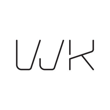 wk ilk harf vektör logo simgesi