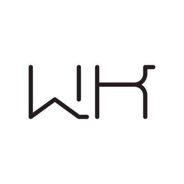 wk ilk harf vektör logo simgesi