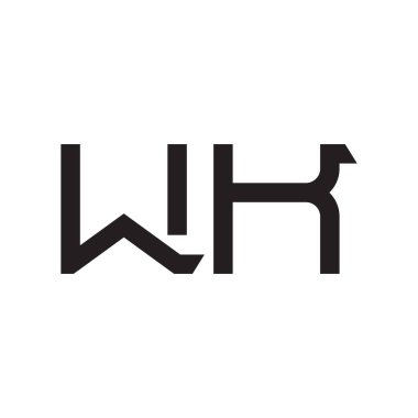 wk ilk harf vektör logo simgesi