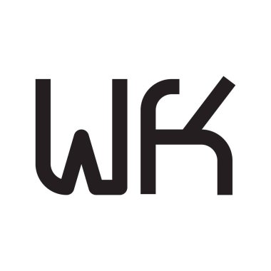 wk ilk harf vektör logo simgesi