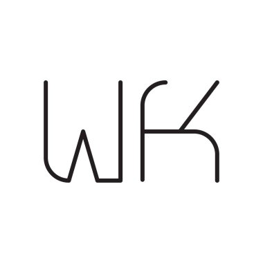 wk ilk harf vektör logo simgesi