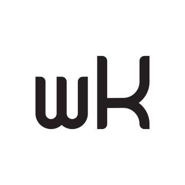 wk ilk harf vektör logo simgesi