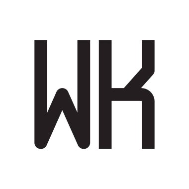 wk ilk harf vektör logo simgesi