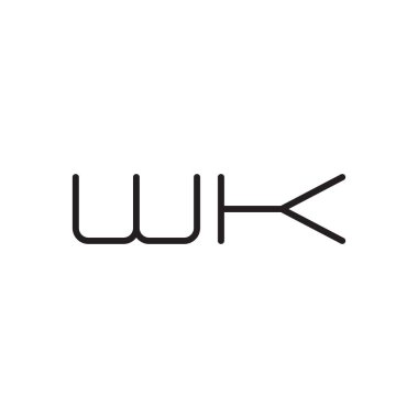 wk ilk harf vektör logo simgesi