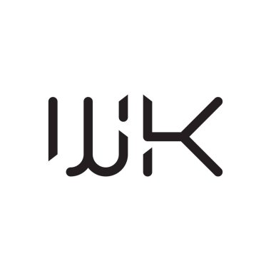 wk ilk harf vektör logo simgesi