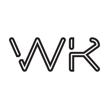 wk ilk harf vektör logo simgesi