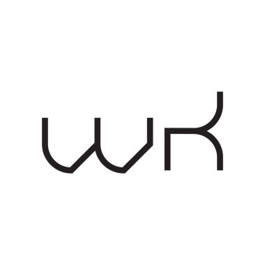 wk ilk harf vektör logo simgesi