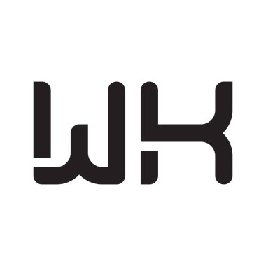 wk ilk harf vektör logo simgesi