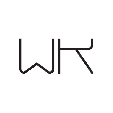 wk ilk harf vektör logo simgesi