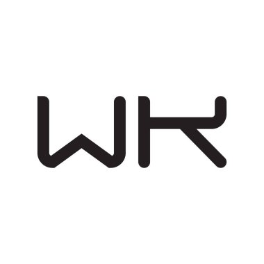 wk ilk harf vektör logo simgesi
