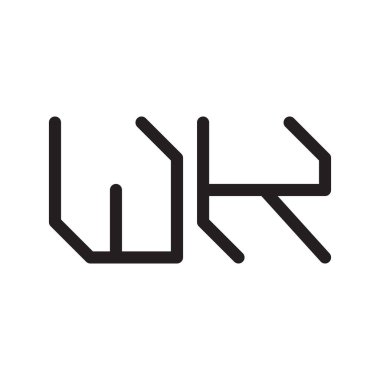 wk ilk harf vektör logo simgesi