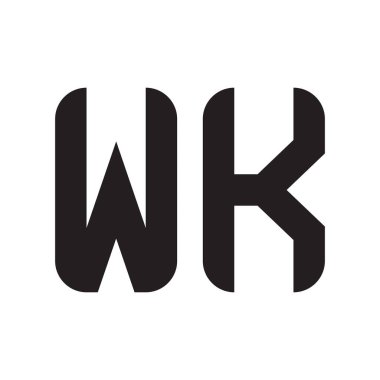 wk ilk harf vektör logo simgesi