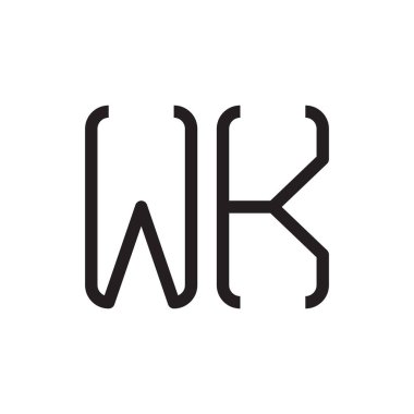wk ilk harf vektör logo simgesi