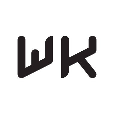 wk ilk harf vektör logo simgesi