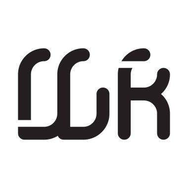 wk ilk harf vektör logo simgesi