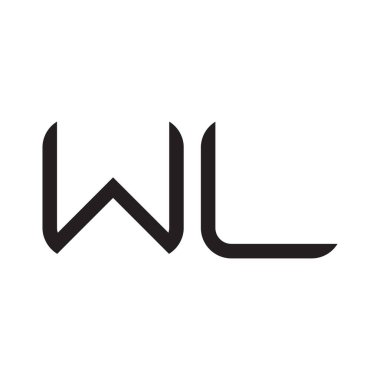 wl ilk harf vektör logo simgesi