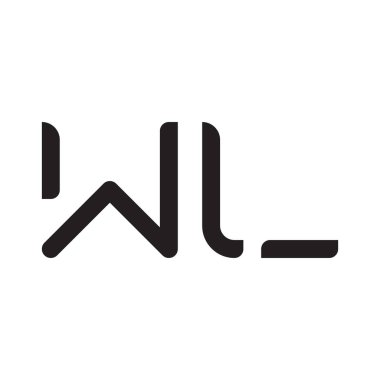 wl ilk harf vektör logo simgesi