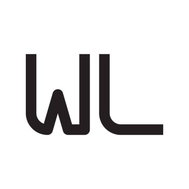 wl ilk harf vektör logo simgesi