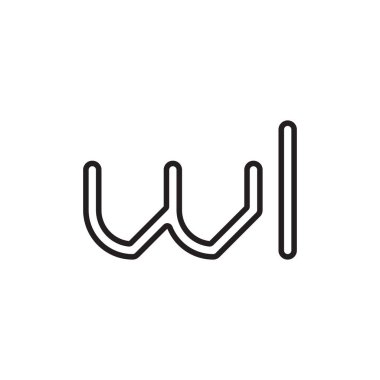 wl ilk harf vektör logo simgesi