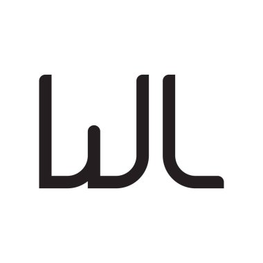 wl ilk harf vektör logo simgesi
