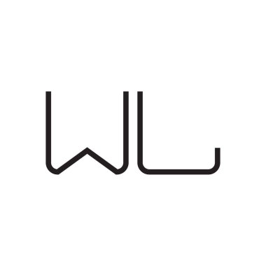wl ilk harf vektör logo simgesi