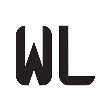 wl ilk harf vektör logo simgesi