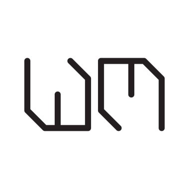 wm ilk harf vektör logo simgesi