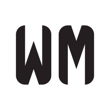 wm ilk harf vektör logo simgesi
