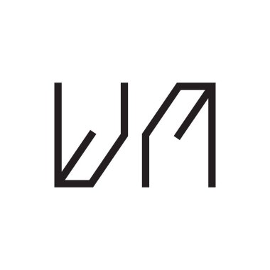 wm ilk harf vektör logo simgesi