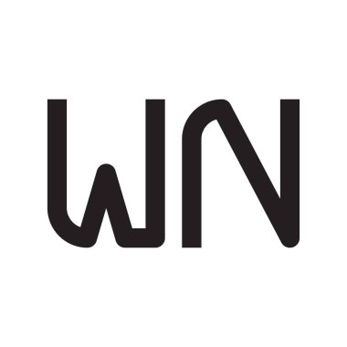 wn ilk harf vektör logo simgesi