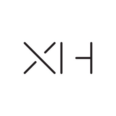 xh ilk harf vektör logo simgesi
