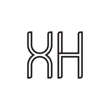 xh ilk harf vektör logo simgesi
