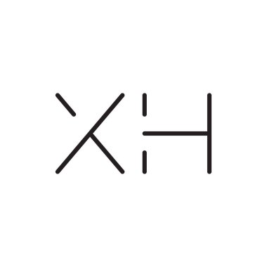 xh ilk harf vektör logo simgesi