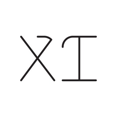 xi ilk harf vektör logosu simgesi