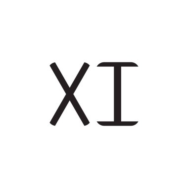 xi ilk harf vektör logosu simgesi