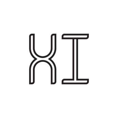 xi ilk harf vektör logosu simgesi