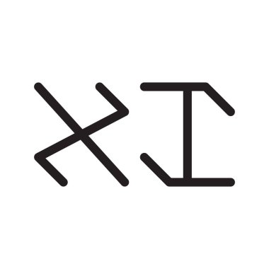 xi ilk harf vektör logosu simgesi