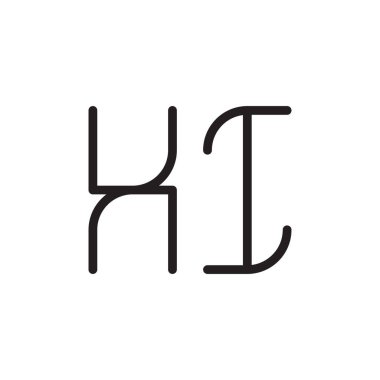 xi ilk harf vektör logosu simgesi