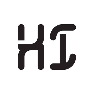 xi ilk harf vektör logosu simgesi