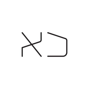 xj ilk harf vektör logo simgesi