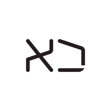xj ilk harf vektör logo simgesi