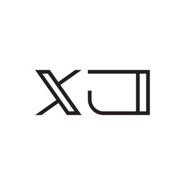 xj ilk harf vektör logo simgesi
